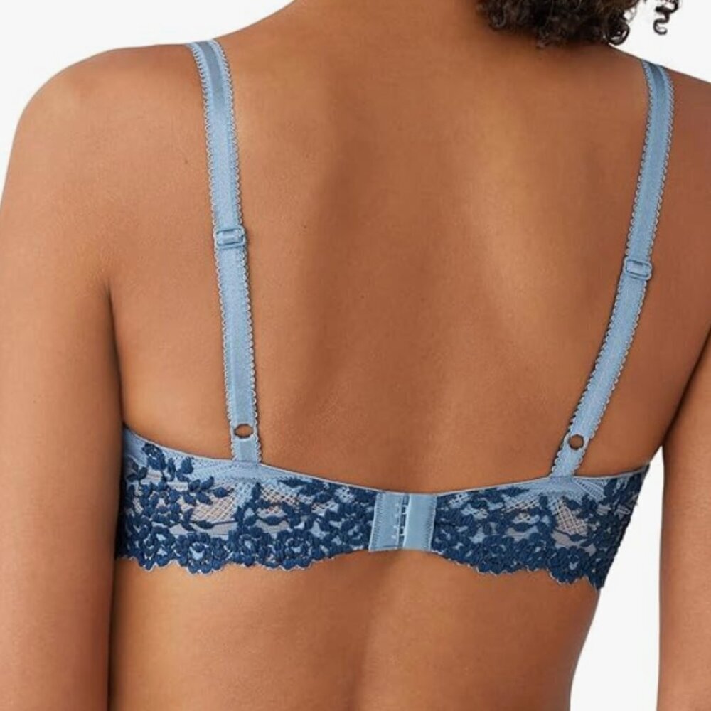 NWT WACOAL Women's Embrace Lace Contour Bra, blue 34C - Picture 3 of 3